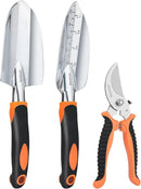 Garden Tool Set, 3PCS Sturdy Gardening Hand Tools Kit - Trowel/Shovel, Transplanter, Sharp Bypass Pruning Shears/Scissors/Clippers - Comfortable Handle - Ideal Gifts for Men & Women by GreenHaven Gardens