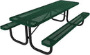 Coated Outdoor Furniture Heavy-Duty Portable Outdoor Picnic Table, Thermoplastic Coated Punched Steel Commercial-Grade Patio Dining Furniture Made in America (8ft Rectangular, Textured Green) by GreenHaven Gardens