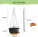10 Inch Hanging Planters with Chains 2 Pack Self Watering Black Brown Plastic Hanging Pots for Indoor Outdoor Plants, Garden Porch Home Decor (Black Brown) by GreenHaven Gardens