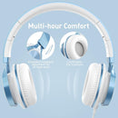 AILIHEN Kids Headphones for School Boys, Headphones with Microphone for Chromebook Laptop Computer Smartphone, 3.5mm Foldable Lightweight Headset for Teen Teenager (Blue) by TinyTreasures Baby Boutique