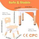 FUNLIO Kids Table and 4 Chairs Set, Height Adjustable Toddler Table and Chair Set for Ages 3-8, Easy to Wipe Arts & Crafts Table, for Classrooms/Daycares/Homes, CPC & CE Approved（5-Piece Set） by CozyNest Decor