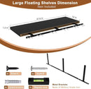 48 Inch Floating Shelf 1 Pack Large Floating Shelves for Wall No Drilling Accessories Included Deep Wall Shelves for Living Room Kitchen Farmhouse 48" W x 12" D x 1.2" Black by CozyNest Decor