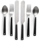 Barebones Flatware Silverware Set - Formal Polished Camping Utensils - Stainless Steel Cutlery Set of 6 - Camping Utensil Set with Forks, Knives, and Spoons (Silver) by GreenHaven Gardens