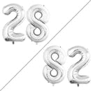 GOER Number 28 Balloons for 28th Birthday Party Decorations,42 Inch Jumbo Foil Helium 82 Balloons for 82nd Birthday Party Decoration (Silver) by TinyTreasures Baby Boutique