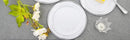 FLOWERCAT 60PCS Silver Plastic Plates - Heavy Duty White and Silver Plastic Plates Disposable - Include 30PCS 10.25inch Dinner Plates and 30PCS 7.5inch Dessert Plates for Wedding&New Year by CozyNest Decor