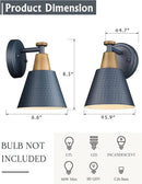 FEMILA 1-Light Wall Sconces, Modern Sconces Wall Lighting with Hammered Metal Shade, Bathroom Vanity Light Fixtures Wall Lamp for Mirror Bedroom, Dark Blue,4FG59B Blue by CozyNest Decor