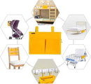 Surblue Bedside Caddy Hanging Bed Organizer Storage Bag Pocket for Bunk and Hospital Beds, College Dorm Rooms Baby Bed Rails, Camp 4 Pockets and 2 Hooks (Small, Yellow) by CozyNest Decor