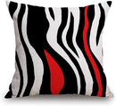 TSSOHU Throw Pillow Cover Geometric Black and White Red Abstract Line Decorative Pillow Case Home Decor Square 18x18 Inches Pillowcase by CozyNest Decor