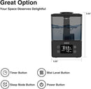 Air Humidifiers for Bedroom and Baby, Home & Plants - KUICH 2.4L Cool Mist Humidifiers for Nursery, 26db Quiet Top Fill Air Humidifier Lasts Up to 30 Hours, Auto Shut-Off, Easy to Fill and Clean,Black by TinyTreasures Baby Boutique