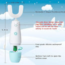 Kids Electric Toothbrush，Toddler Toothbrush Waterproof Battery Powered 360 Automatic Sonic u Shaped Toothbrushes for 2-7 Years Old for Boys Girls，with 2 Replacement Brush Heads（Blue） by TinyTreasures Baby Boutique