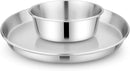 Children's 304 18/8 Stainless Steel Dinnerware Set | 1 Plate (21 cm) and 1 Bowl (10 ounces) | Matte Finish | 100% BPA Free | Non-Toxic | Dishwasher Safe by TinyTreasures Baby Boutique