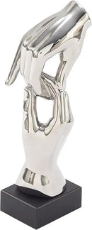 Deco 79 Polystone Hands Decorative Sculpture Home Decor Statue, Accent Figurine 5" x 4" x 13", Silver by CozyNest Decor