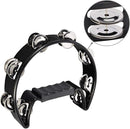 EastRock Tambourine,Metal Jingles Hand Held Percussion Half-Moon Tambourine and Egg Shakers for Kids, Adults, KTV, Party BLACK by TinyTreasures Baby Boutique