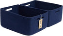 Large Storage Baskets for Shelves, Closet Organizers Bins for Clothes Blanket Towels, Baby Nursery, Toy Baskets Box, Woven Rope Baskets, 17 x 13 x 7.5”, 2 Packs Navy Blue by CozyNest Decor