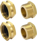 Hooshing 4PCS 3/4" GHT Garden Hose End Female Cap and Male Plugs Kits Garden Irrigation Brass Pipe Fittings Water Tubing Stopper by GreenHaven Gardens