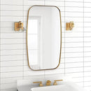 ANDY STAR 24x40” Gold Bathroom Mirror, Oblong Brass Mirror with Stainless Steel Metal Frame, Brushed Gold Oval Vanity Mirror for Over Sink, Modern Anti Rust Wall Mounted by CozyNest Decor