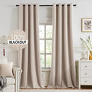 MIULEE 100% Blackout Linen Textured Curtains for Bedroom 102 Inches Extra Long Thermal Insulated Natural Beige Grommet Room Darkening Curtains & Drapes Luxury for Living Room Nursery (2 Panels) by TinyTreasures Baby Boutique