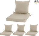 Outdoor Chair Cushions, Waterproof Outdoor Cushions for Patio Furniture w/Fade-Resistant, Removable & Machine-Washable Covers, 19x19 Inch, Ideal for Seat in Gardens/Porch – Set of 4, Cream by GreenHaven Gardens