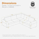 L Shaped Sectional Sofa with Detachable Sofa Cover,Rolled Armrest,Sectional Modular Couch for Living Room,Breathable Linen Fabric Corner Couch with 7 Seats for Apartment,Removable Cushion,Ivory by CozyNest Decor