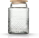 Large Glass Storage Jar, 60 FL OZ Glass Food Storage Containers with Bamboo Lid, Kitchen Containers Cereal Canisters Decorative Jar for Candy Snack Cookies Coffee Tea Nuts Airtight Glass Jars (Square) by CozyNest Decor