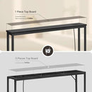 ELYKEN 5.9" Narrow Console Sofa Table with Power Outlets, 5.9" Dx39.4 Wx31.1 H Long Black Behind Couch Table with Metal Frame and Charge Station with 6.5’ Extension Cord by CozyNest Decor