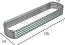 zizin Galvanized Raised Garden Bed Metal Oval Raised Garden Beds Outdoor Planter Box for Vegetables (12x2x1.3FT, Silver) by GreenHaven Gardens