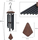 Wind Chimes for Outside, 30" Black Aluminium Wind Chime with Wind Catcher, Outdoor Garden Patio Decoration Windchimes, Classic Zen Gift for Men and Women by CozyNest Decor
