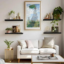 LaVie Home Floating Shelves, 15.6 Inch Wall Shelf Set of 3, Hanging Shelf with Invisible Brackets, Wall Decor for Bathroom, Bedroom, Living Room, Kitchen Storage, Classic Black by CozyNest Decor