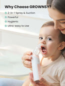 GROWNSY Nasal Aspirator for Baby, 2-in-1 Electric Nose Spray & Suction, Baby Nose Sucker with Powerful Suction, Music and Light Soothing Function, Pink by TinyTreasures Baby Boutique