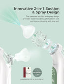 Momcozy BreezyClear™ 2-in-1 Electric Nasal Aspirator with Spray, Nasal Aspirator for Baby, 65kPa Nose Sucker with 4 Adjustable Suction Levels,Portable Electric Nose Cleaner,Light & Music Soothing by TinyTreasures Baby Boutique