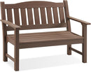 Psilvam 2-Person Outdoor Memorial Bench, All-Weather Poly Lumber Garden Bench, Rot-Resistant Outdoor Patio Bench for Park,Porch,and Church(Brown) by CozyNest Decor