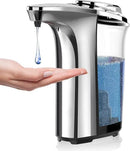 Automatic Soap Dispenser, Touchless Dish Soap Dispenser 17oz/500ml with Infrared Sensor, 5 Adjustable Soap Levels, Liquid Dispenser for Bathroom Kitchen (Silver) by CozyNest Decor