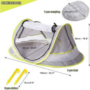 Poray Portable Baby Beach Tent with UPF 50+ Sun Shelter,Mosquito Net and Sunshade, Ideal Pop Up Kids Travel Tent with Carry Bag & 2 Stakes,Outdoor Indoor Play and Sun Protection by TinyTreasures Baby Boutique