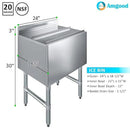 AmGood 18.5 in. x 24 in. Underbar Ice Bin with Sliding Lid | NSF | Stainless Steel Ice Chest with Sliding Lid by CozyNest Decor