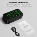 Battery Operated Digital Clock: Cordless Small Alarm Clock for Bedroom Travel - Large Numbers 4 Dimmers for All Ages Green Digits by TinyTreasures Baby Boutique