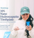 Mouthology 10% Nano Hydroxyapatite Toothpaste (Fluoride Free), Whitening*, Supports Enamel Care*, Appropriate for Sensitive Teeth*, SLS Free, Xylitol nHA Toothpaste for Adults, Mint 4oz (USA Made) by CozyNest Decor