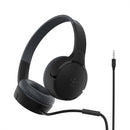 Belkin SoundForm Mini Kids Wired Headphones with Built-in Microphone & Fun Stickers, 85dB Safe Volume Limit – for Online Learning, Travel, Compatible w/iPhone 15, iPad, Galaxy S23, & More - Black by TinyTreasures Baby Boutique