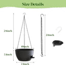 10 Inch Hanging Planters with Chains 2 Pack Self Watering Black Plastic Hanging Pots for Indoor Outdoor Plants, Garden Porch Home Decor (Black) by GreenHaven Gardens