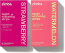 Zimba Teeth Whitening Strips for Teeth Sensitive, White Strips for Teeth Whitening, Teeth Whitener Stain Remover 28 White Strips Included Per Pack, 2 Pack (14 Day Treatment), Strawberry and Watermelon by CozyNest Decor