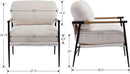 Mid-Century Accent Chair, Soft Armchair Sherpa Fabric Lounge Chair with Black Metal Legs, Upholstered Leisure Chair for Living Room Bedroom Reception Room, 1PC, White by CozyNest Decor