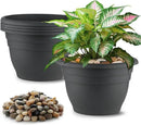5-Pack 10 Inch Plastic Plant Pots - Indoor/Outdoor Flower Planters Pots with Drainage Hole & Plug, Durable Garden Pots for Plants, Planter Pots for Indoor Plants, Succulents, and Herbs by GreenHaven Gardens