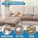 H.VERSAILTEX Velvet Stretch Sectional Couch Covers 4 Pieces Sofa Seat Cushion Covers L Shape Separate Cushion Couch Cover for Both Left/Right Sectional Couch (Large Sofa 3 Seater + 1 Chaise, Taupe) by CozyNest Decor
