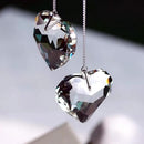 Clear Crystal Suncatcher, 2pc 45mm Heart, Handmade Prism Pendant for Windows, Outdoor Indoor Hanging Ornament, Rainbow Maker Gifts for Mom, Grandma, Friends (2 Hearts, Clear)