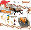 Peagrav Horse Stable Playset with Rider, Wash Area, Fence & Animal Figures - Gifts for Girls & Boys Aged 3-8 by GreenHaven Gardens