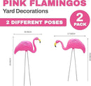 4E's Novelty 2 Pink Flamingos Yard Decorations - Large 23" Flamingos Yard Ornaments - Pink Flamingos for Yard Sculptures & Statues - Lawn Flamingos Outdoor Garden Decor, Weather Resistant by GreenHaven Gardens
