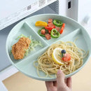 9" Unbreakable Divided Plates Set of 5, Wheat Straw Plate Reusable Dinnerware Portion Control Plates, Round Bariatric Plastic Plate for Kids Adults, BPA-free, Dishwasher Safe by CozyNest Decor