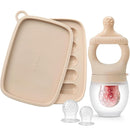 SAMiGO Baby Food Fruit Feeder and Breastmilk Popsicle Mold Set, Silicone Fruit Teether, Food Feeder Pacifier for Teething Relief, Freezer Tray, Baby Feeding Essentials, 4 Months+ by TinyTreasures Baby Boutique