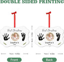 Baby Hand and Footprint Ornament - Baby Frist Christmas Ornament 2025 with Custom Photo, Name, Date - Personalized Baby Gifts, Newborn Keepsake, New Mom Gifts by TinyTreasures Baby Boutique