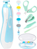 Baby Nail Trimmer Electric-12 in 1 Baby Nail Clippers Safe Baby Nail File Kit with a Nail Clipper, Scissor, Tweezers, and Nail Files by TinyTreasures Baby Boutique