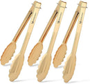 MSY BIGSUNNY 9 Inch Kitchen Food Tongs for Cooking and Serving- Aluminum - Set of 3 (gold-plated) by CozyNest Decor